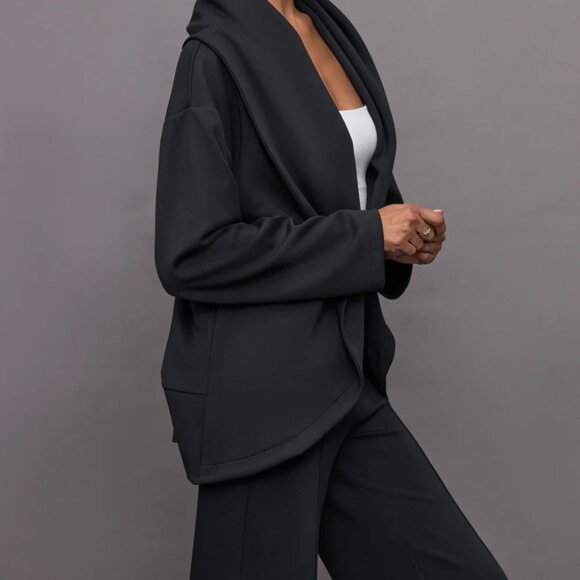 CARBON38 Knit Cocoon Cardigan Sm Cozy Black Comfy Relaxed Bell Sleeves Pockets - Picture 15 of 16